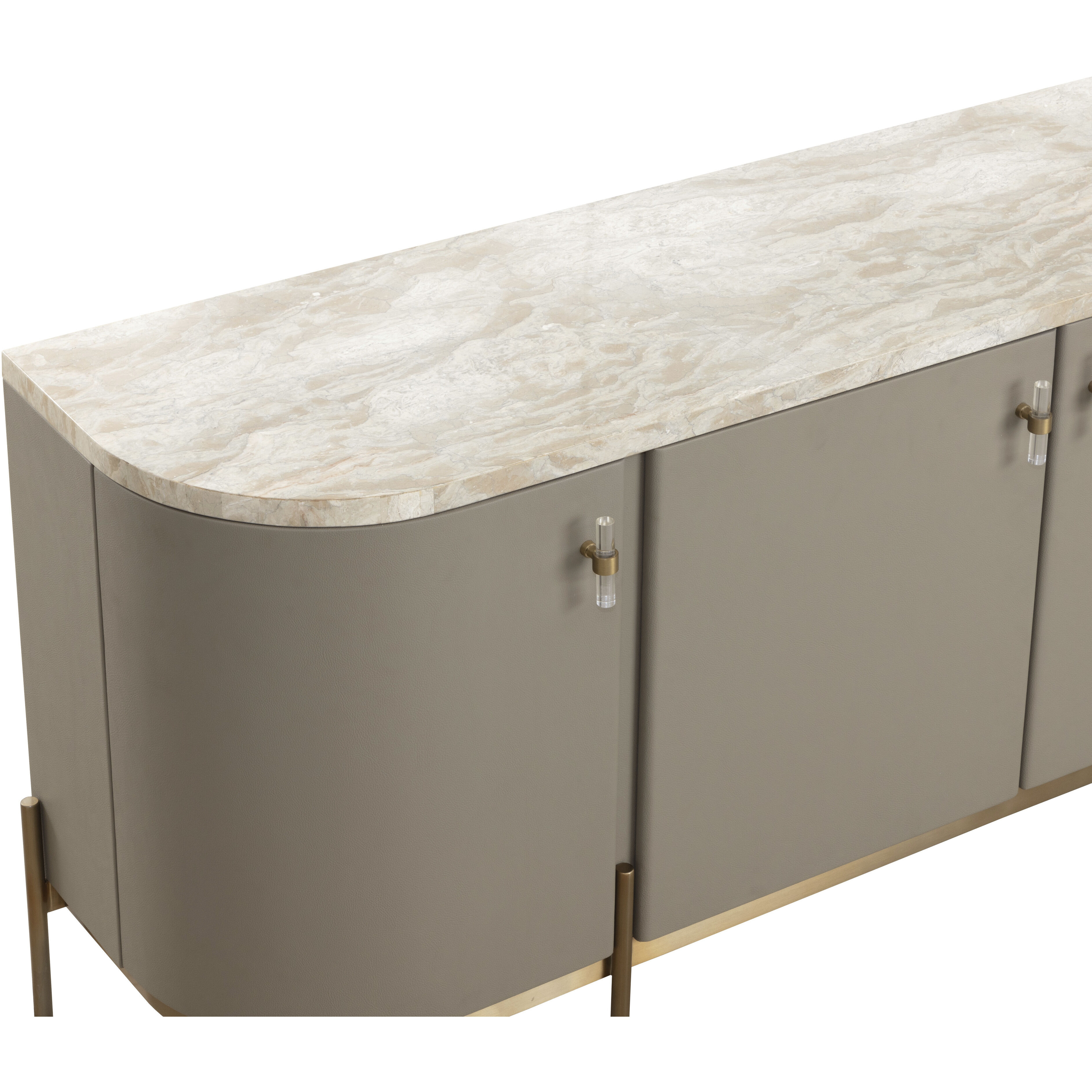 Cataldi 77 X 19.5 inch Cappuccino / Stainless Steel / Brushed Gold Sideboard